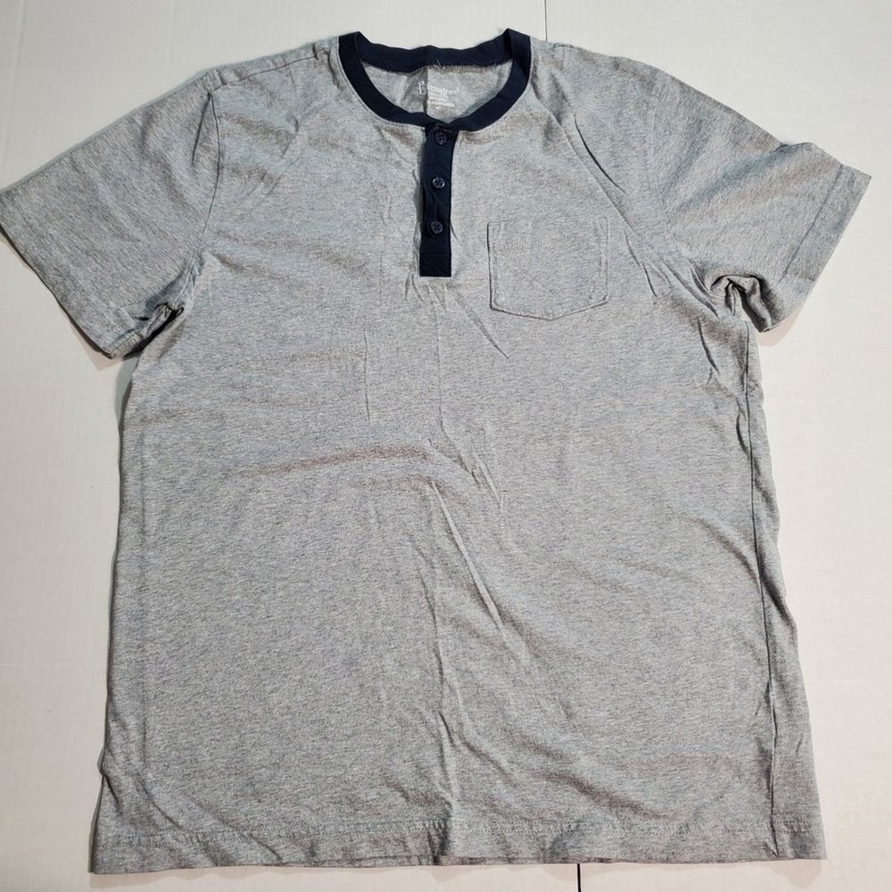 PAJAMAGRAM. Men pajama set, ringer tee with gray jogger pant pj-men. SKU# A-98 - Picture 7 of 16